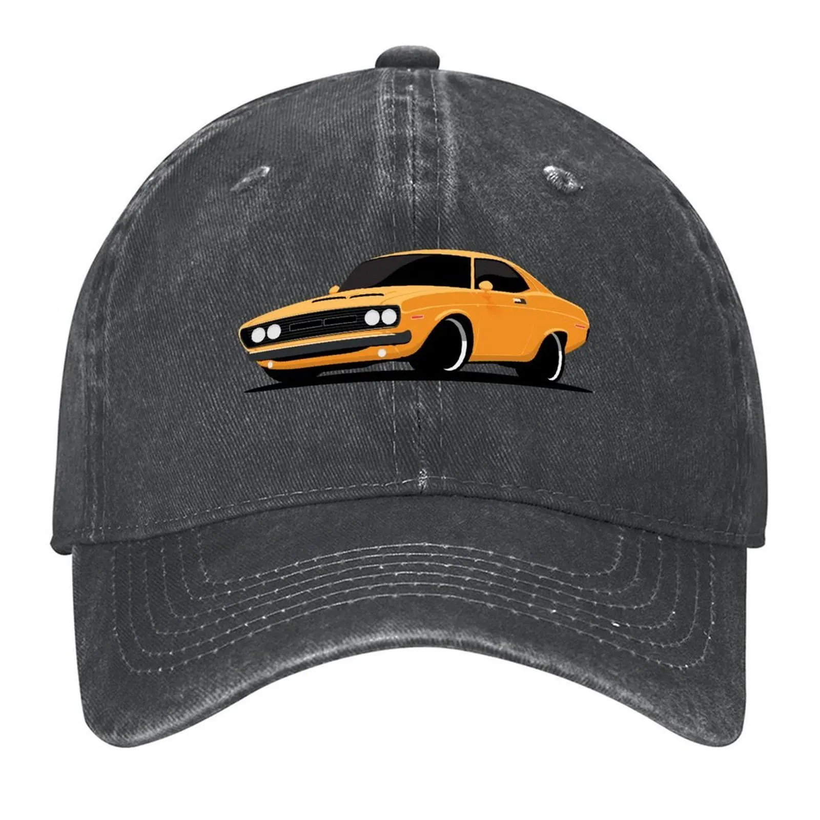 

American Muscle Pony Car Illustration Baseball Cap sun hat Thermal Visor Golf Hat Man derby hat Men's Women's