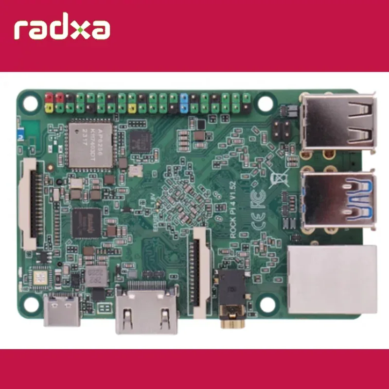 

ROCK PI 4B RK3399 4K SingleBoard Computer, Support NVME SSD WIFI5/Bluetooth 5