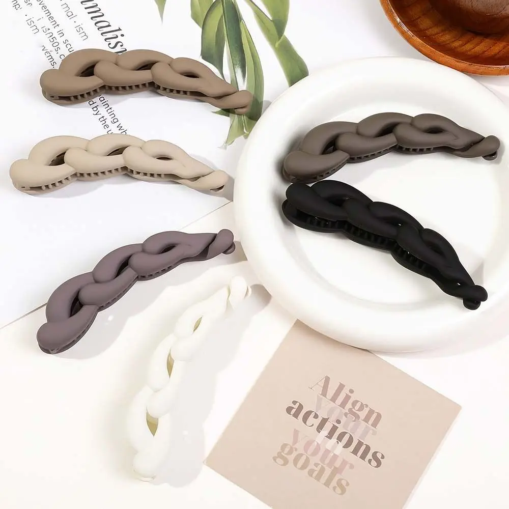 Frosted Plastic Banana Clip Simple 10.5cm Cross Hair Twist Hair Pin Ponytail Clip Solid Color Matte Hair Clip Crab Female/Girls