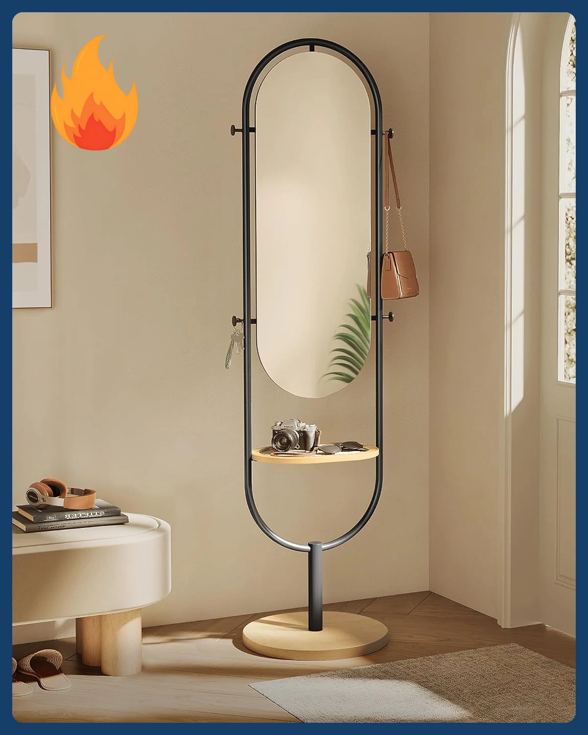 [حار بيع! ]مرآة أرضية كاملة الطول، 3 في 1، مرآة حديثة لكامل الجسم، مستوحاة من التصميم الأصلي للحائز على الجائزة، 16.5 ×