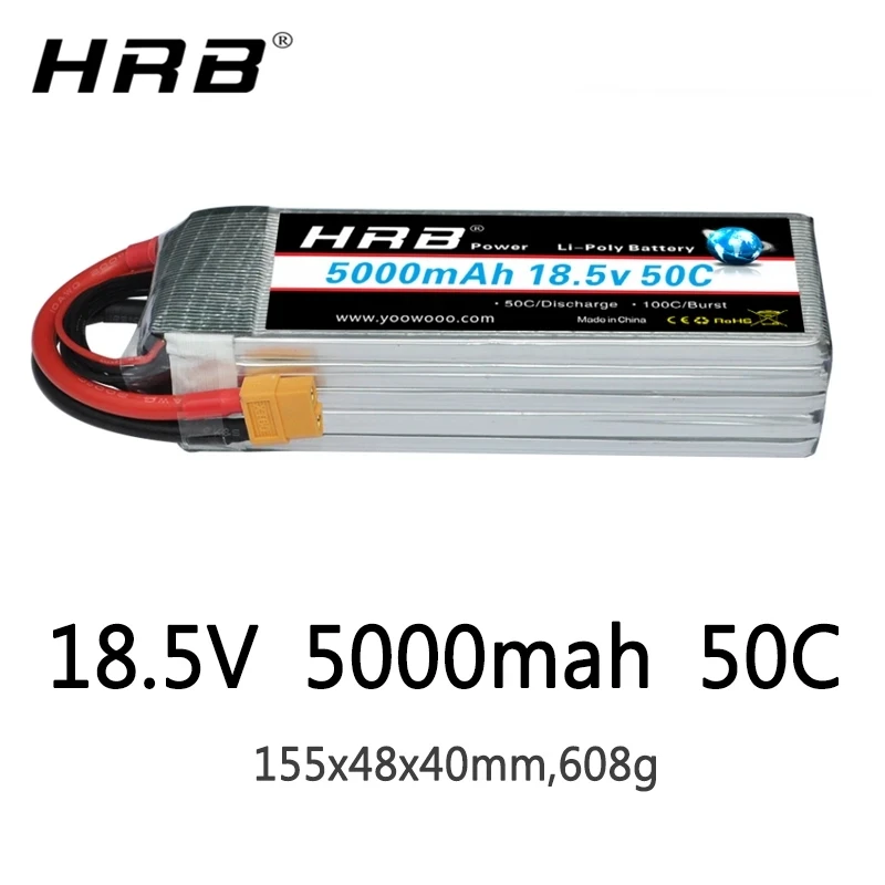 

HRB 5S 18.5V Lipo Battery 5000mah 50C XT90 EC5 XT60 T Deans XT90-S Female For RC Quadcopter Racing Airplanes Car Truck 500 Parts