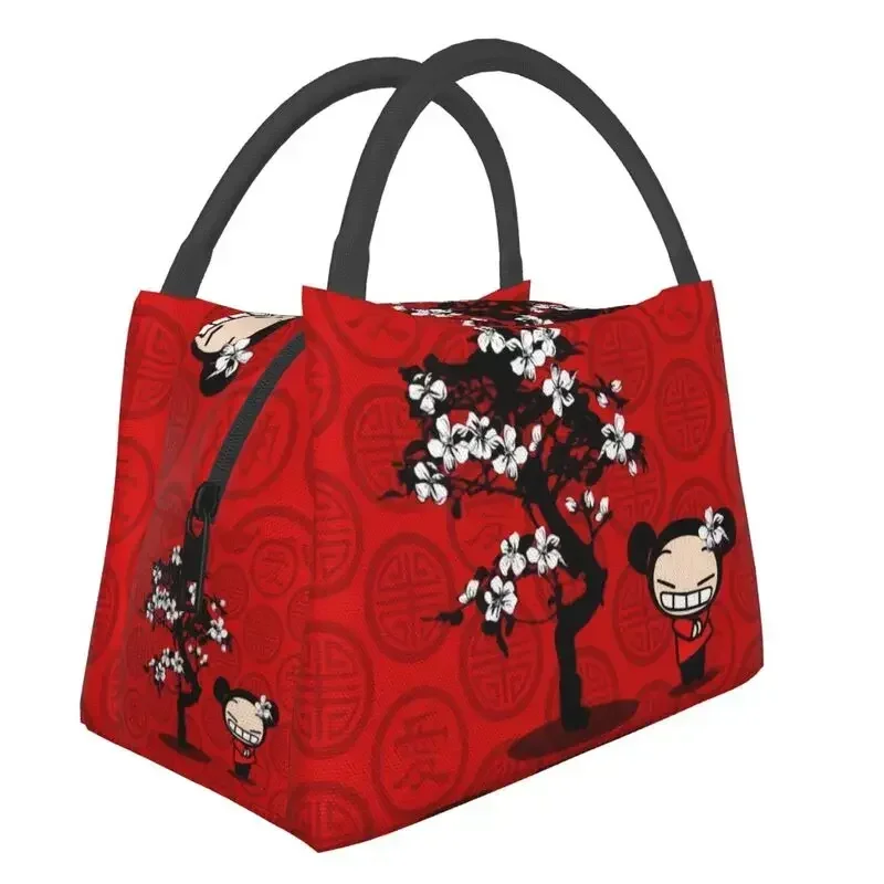 Fiambreras reutilizables de animación Pucca para mujer, a prueba de fugas, Enfriador de Tv de Anime, bolsa de almuerzo térmica aislada, contenedor