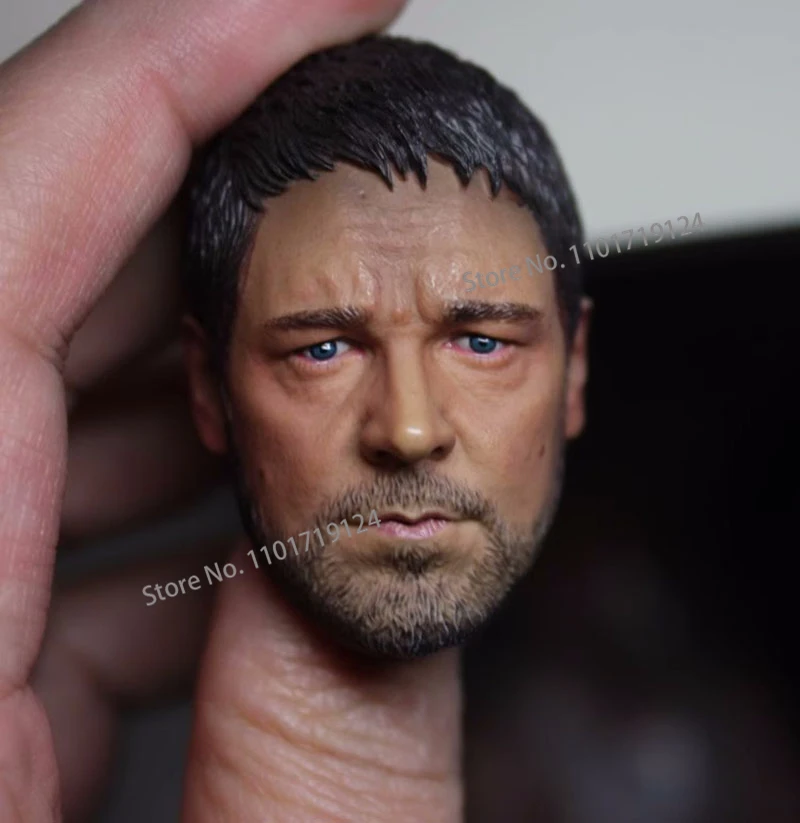 1/6 Scale Gladiator Russell Ira Crowe Head Sculpt Carving Model Fit 12'' Male Soldier Action Figure Body