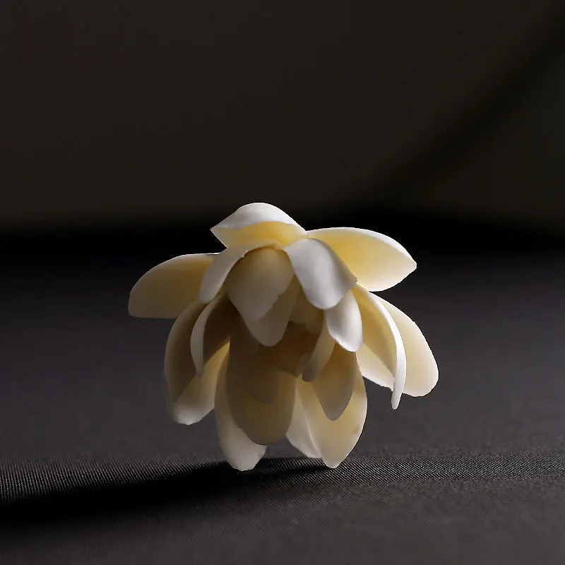 Lotus Incense Burner, Small Ceramic Handmade Water Lily Censer for Stick Incense, Home Altar Decor, Meditation Zen Gift Ornament