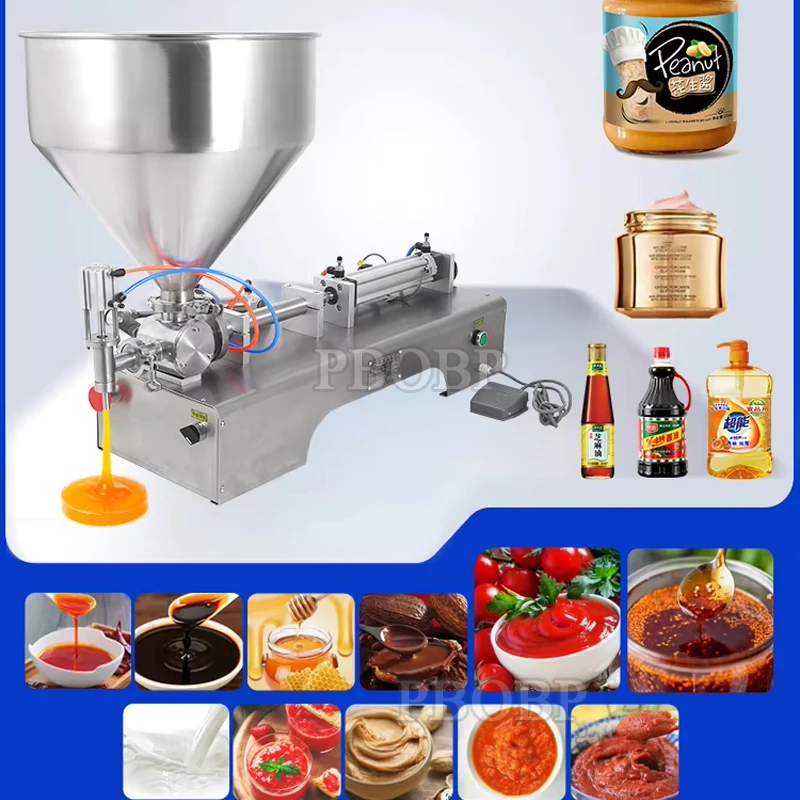 

PBOBP Fully Pneumatic Paste Filling Machine Single Head Viscous Liquid Tomato Sauce Honey Cream Gel Shampoo Production
