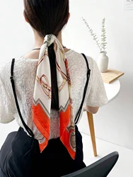 2024 Luxury Brand Print summer Neck Tie scialle sciarpa quadrata in seta donna 70cm capelli mano polso Headkercheif Hijab Bandana