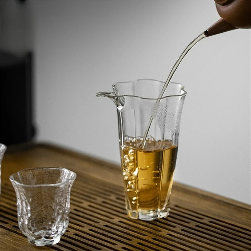 Chinese Style Glass Fair Cup Heat-resistant Cha Hai Kung Fu Tea Transperent Household Justice Cup Teaset Collection Accessories