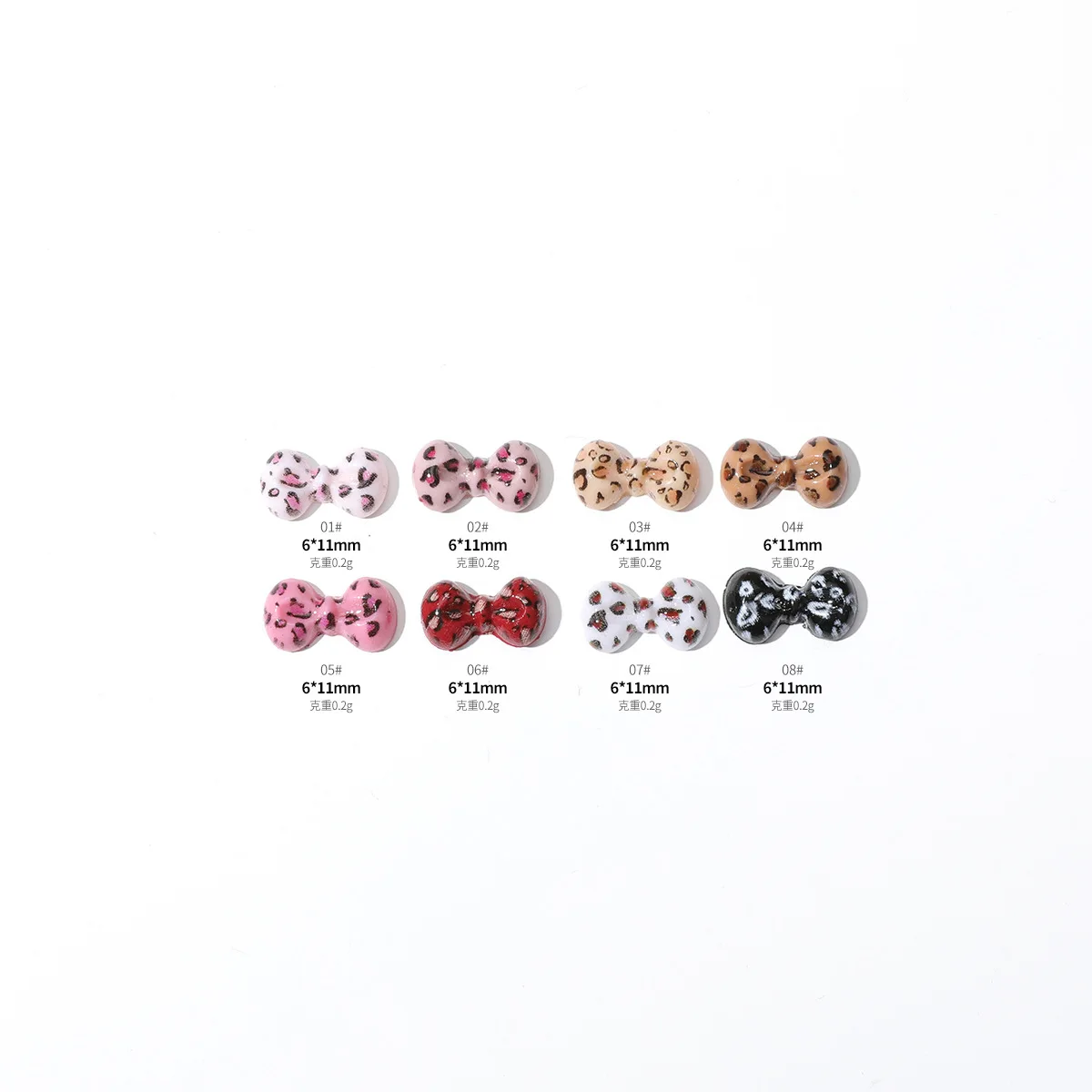 Breloques en ruban imprimé léopard 3D pour Nail Art, accessoires colorés en résine douce et plate, pièces mignonnes, fournitures de décoration, à faire soi-même, N64, 100 pièces