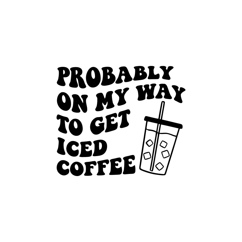 Interesting Iced Coffee Text Car Stickers Decoration Window Bumper Sticker Exterior Accessories Waterproof Pvc Vinyl Decal