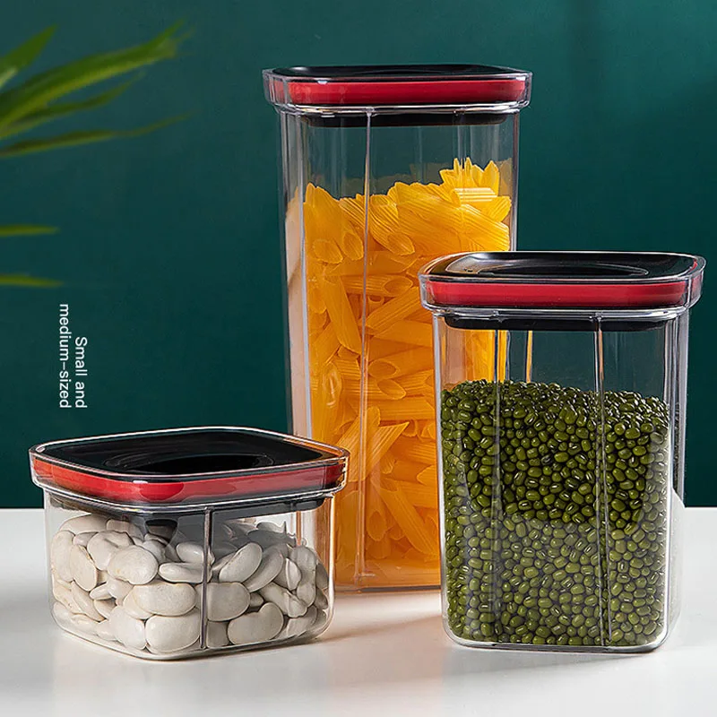 Food Vacuum Storage Box 600/1300/1800ML Food Storage Container Vacuum Sealing Tank Kitchen Keep Fresh Transparent Sealed Cans