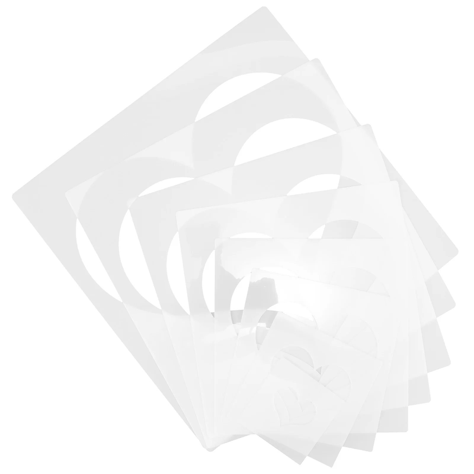 

8 Pcs Painting Templates Reusable PET Safety Stencils Round DIY Wall Decor Decorative Wall Stencils For Painting Fabric