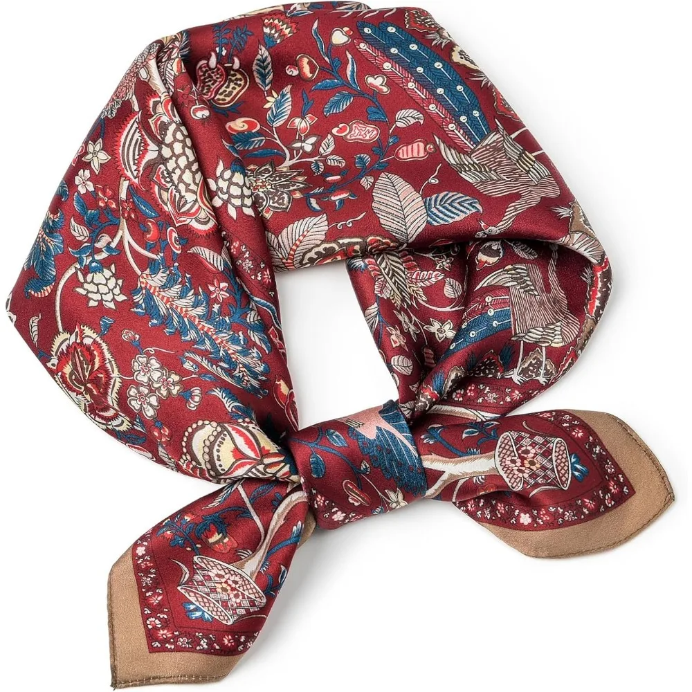 

Квадратный шарф из чистого шелка шелковицы 25,6 дюйма X25,6 дюйма — женский шарф на голову и шею, в подарочной упаковке