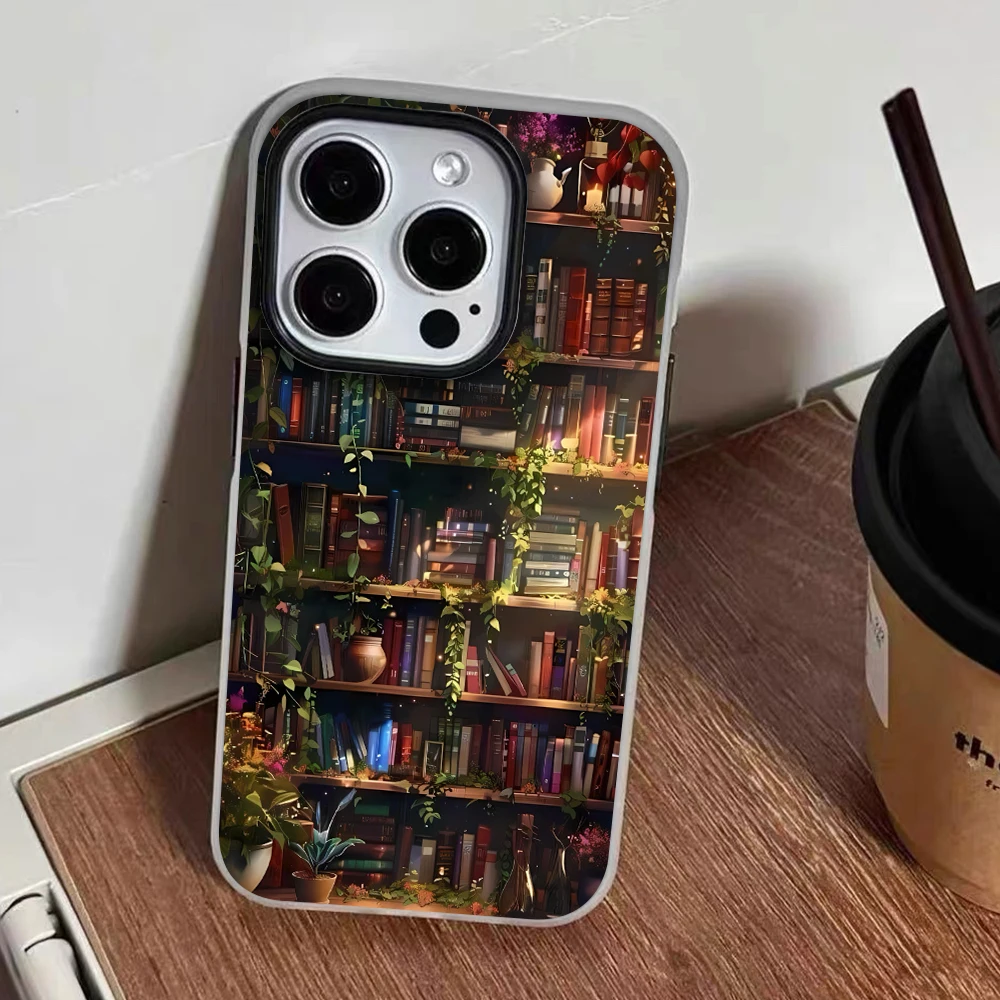 für iPhone 17 16 14 15 11 12 13 Pro Max 7 8 15 16 Plus 17 Air Hüllen Kunst-Bücherregal-Muster Handyhülle Stoßfeste Silikonhülle – Detail 6