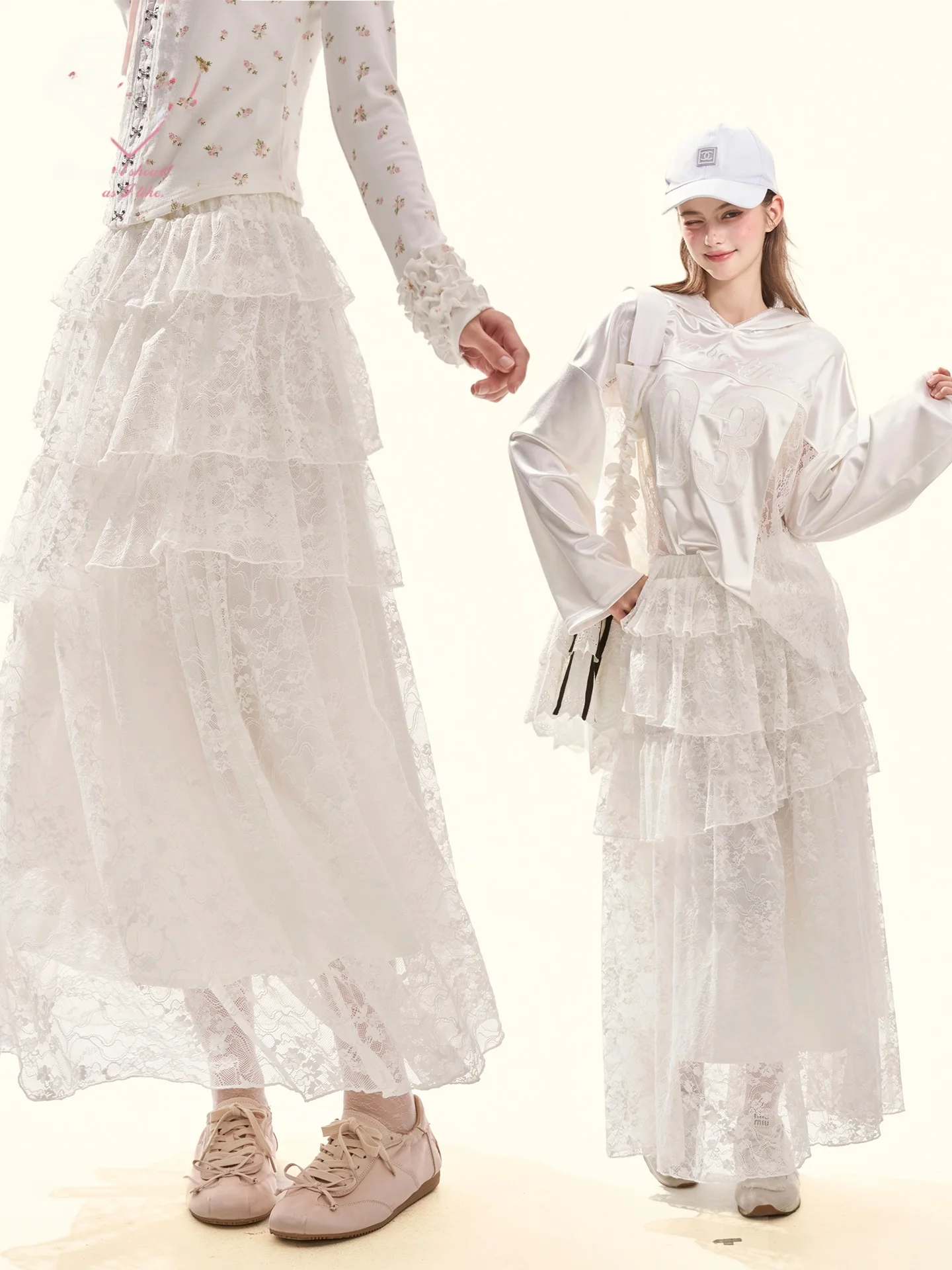 

Многослойная пышная юбка из фатина GirlyFancyClub с асимметричным кружевом, белая, дышащая, приятная к телу, в стиле Urb