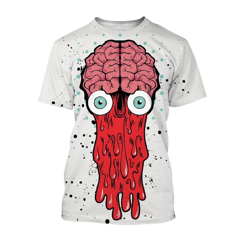 3d Print Brain Art T Shirt Men Women Casual Human Organs Graphic Tees Harajuku Summer Short-sleeved T-shirt Streetwear Tops