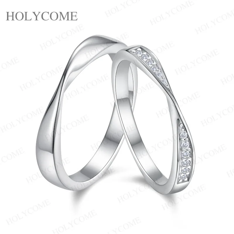 Moissanite Couple Rings 925 Sterling Silver D Color VVS1 Matching Wedding Engagement Promise Band Set for Men Women Jewelry Gift view 3