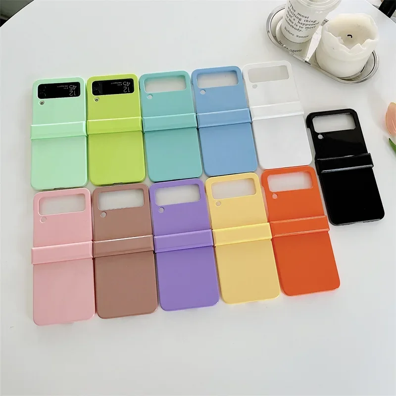 

Solid Color Phone Case for Samsung Galaxy Z Flip 6 5 4 3 Protective Back Cover for ZFlip4 ZFlip5 ZFlip6 Case Shell