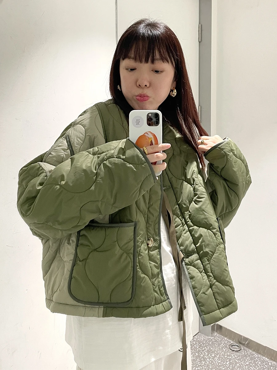 

Новая осенняя хлопковая куртка EenGao с пуговицами и поясом, в стиле милитари, высокого качества, модная, для женщин.