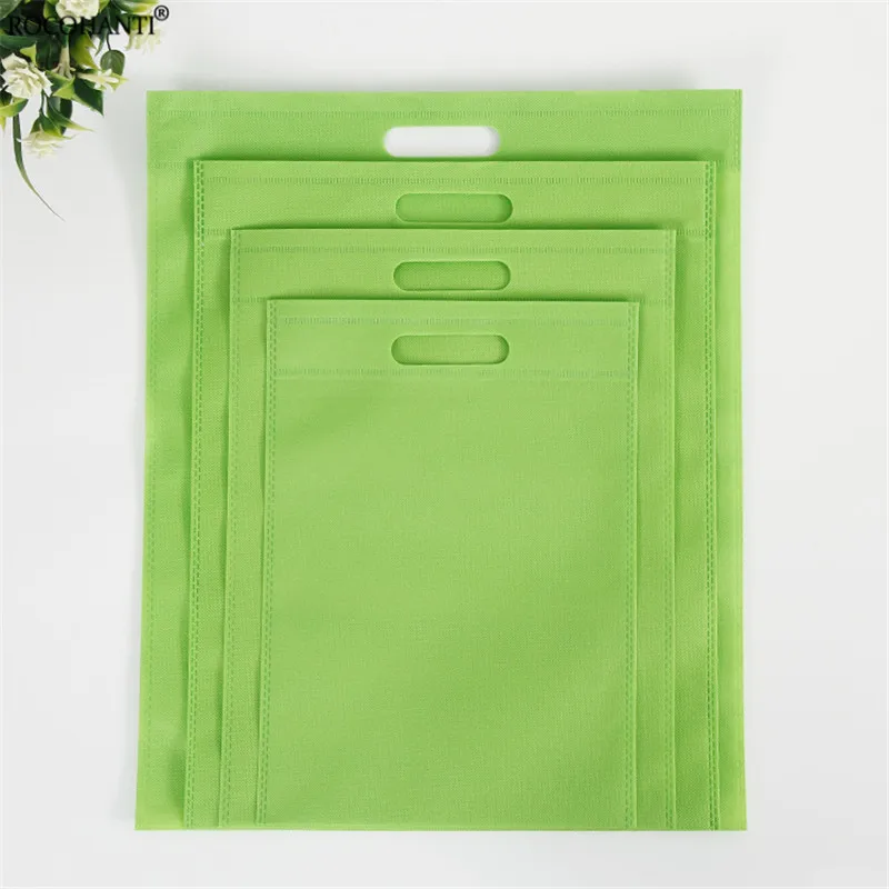 

100pcs custom logo eco friendly reusable die cut grocery shopping t-shirt bag non woven bag