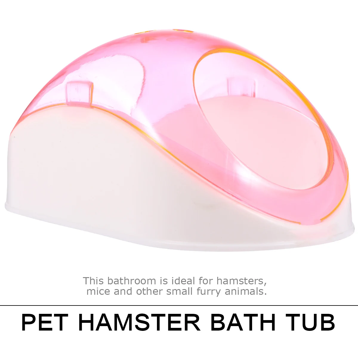 

Small Pet Bath Tub Durable Hamster Sand Bath House Portable with Scoop Eco Plastic Half Transparent Wide Entrance Pet Grooming