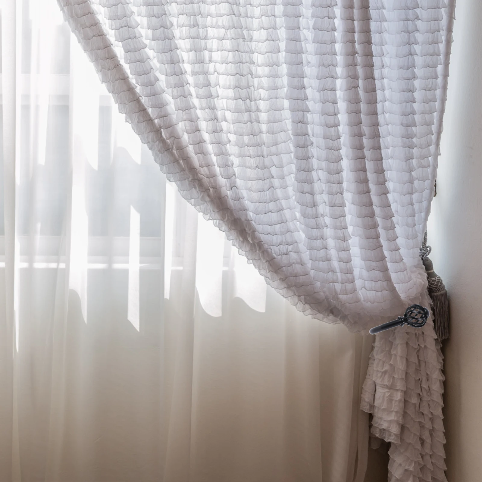 

1 Set Decorative Curtain Fixators Holders Accessories Sturdy Wear-Resistant Easy Install Home Decoration Storage Solution Bath