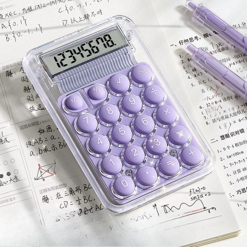 Transparent Mini Calculator Small Cute Portable High Appearance Counter Student Office Portable Calculator