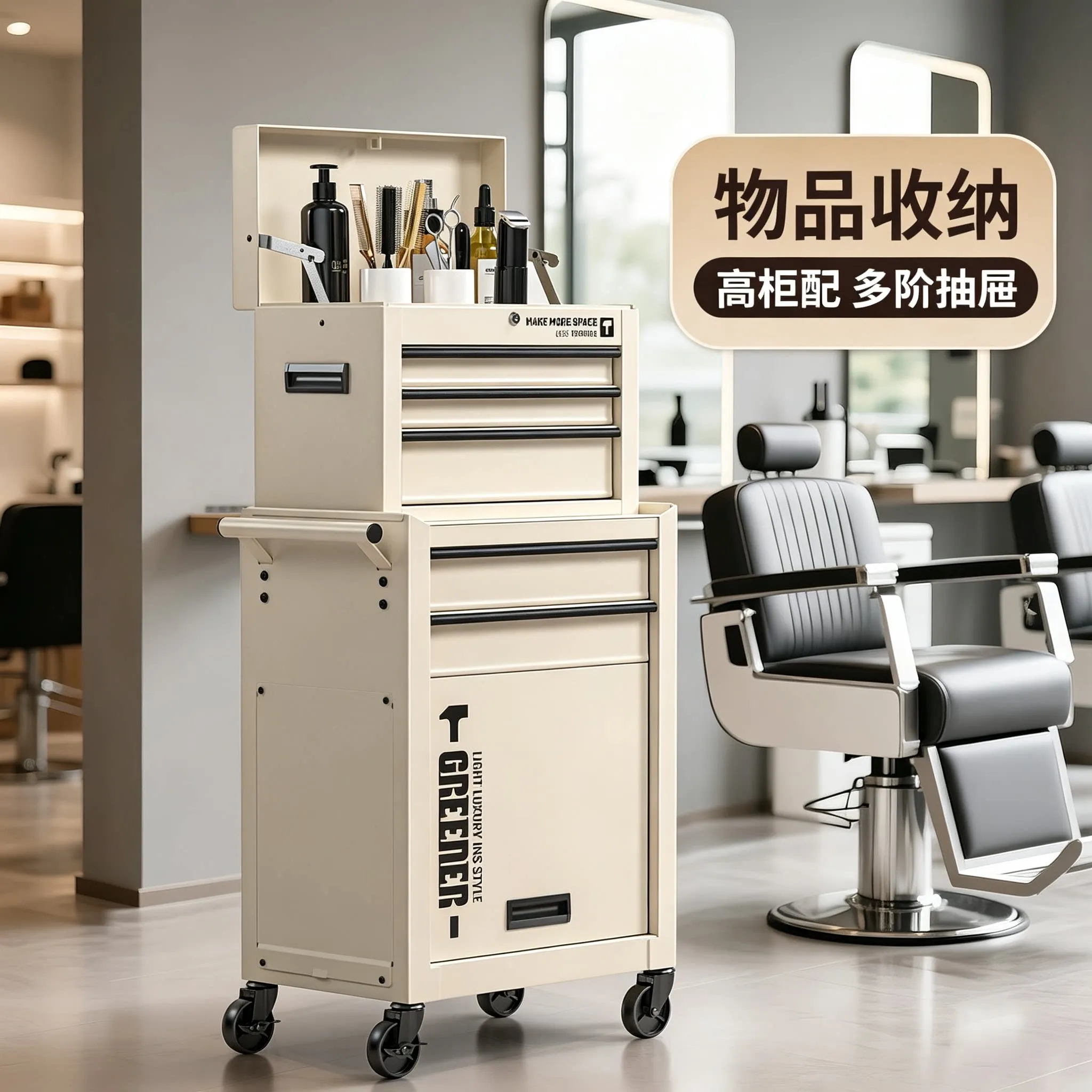 Barber Multi-pump Tool Cart Mobile Hairdressing Advanced Trolley Hair Salon Storage Special Barber Shop Tool Cabinet