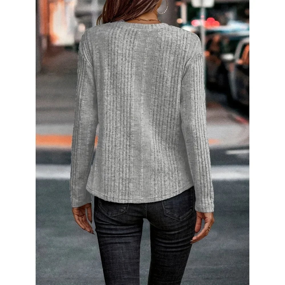 Plus Größe 1XL-5XL Neue Damen Mode Tier Muster Casual Solide Warme Langarm T-shirt