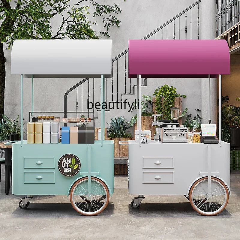

Nordic stall car scenic snack creative business land cart promotion display catering cart