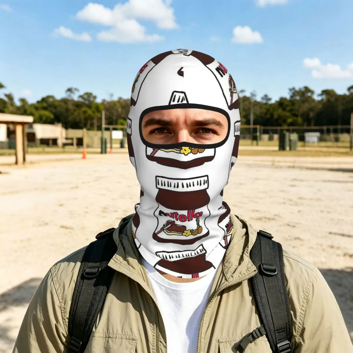 Nutella Breathable Thin Balaclava Full Face Mask Sun Protection Neck Gaiter For Motorcycle Cycling