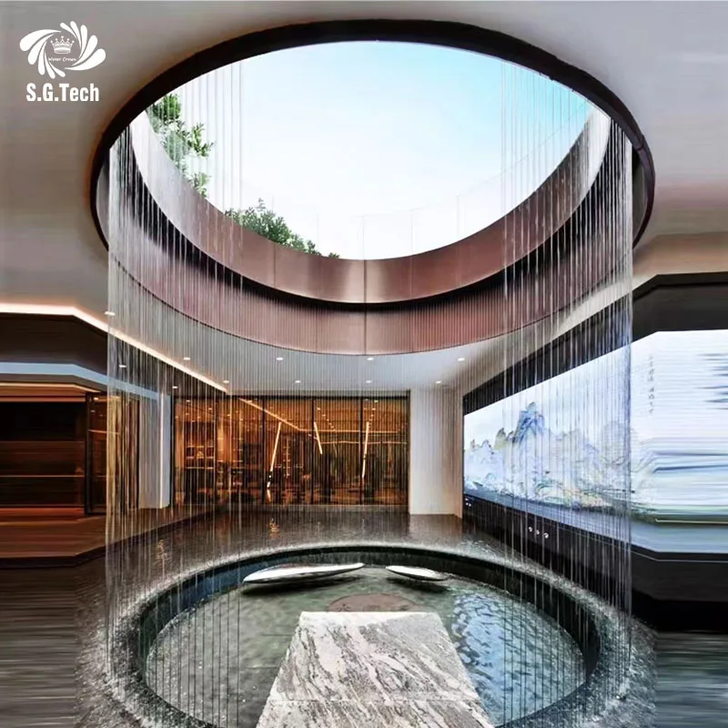 custom.2026 Ornamental Rainy Curtain Waterfall Outdoor/indoor Hotel Manufacturers Colorful Automatic Control Changes U