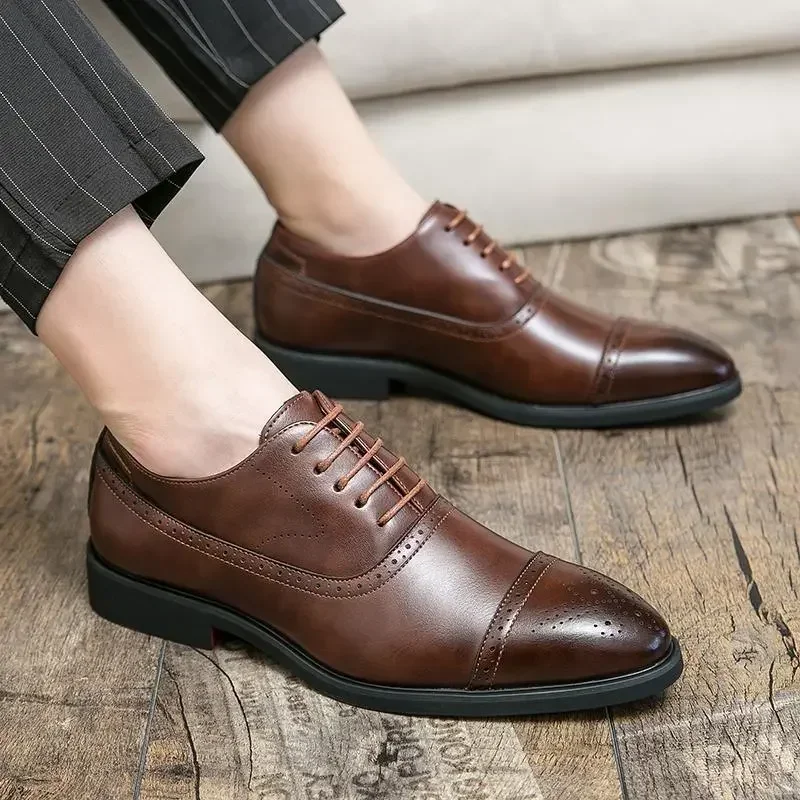 

Business Formal Wear Casual Shoes British Retro Formal Wear New Dress Shoes Bridegroom Wedding Leather Shoes for Men