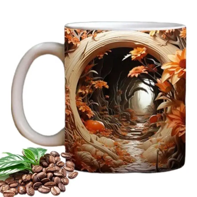 Pumpkin Coffee Cup 300ml Ceramic Autumn Coffee Cup Mug Fun Design Drinking Supplies For Tea Coffee Milk And Hot Drinks