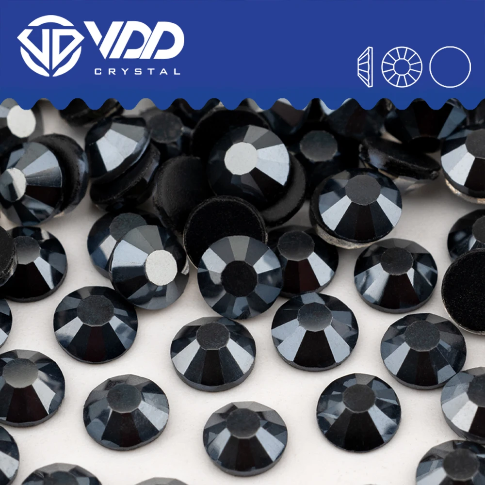 VDD 502 NST-Black SS6-SS30 diamantes de imitación de cristal de alta calidad piedras Strass planas para decoración de uñas manualidades DIY