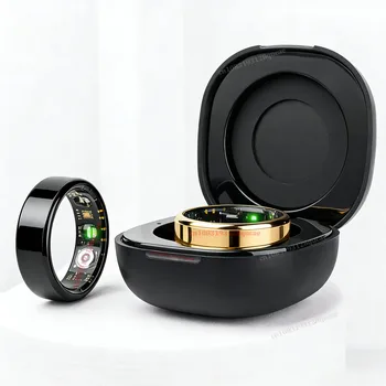 R10 Smart Ring with Charging Case for Men Women, Health and Sleep Monitor, 5ATM Waterproof