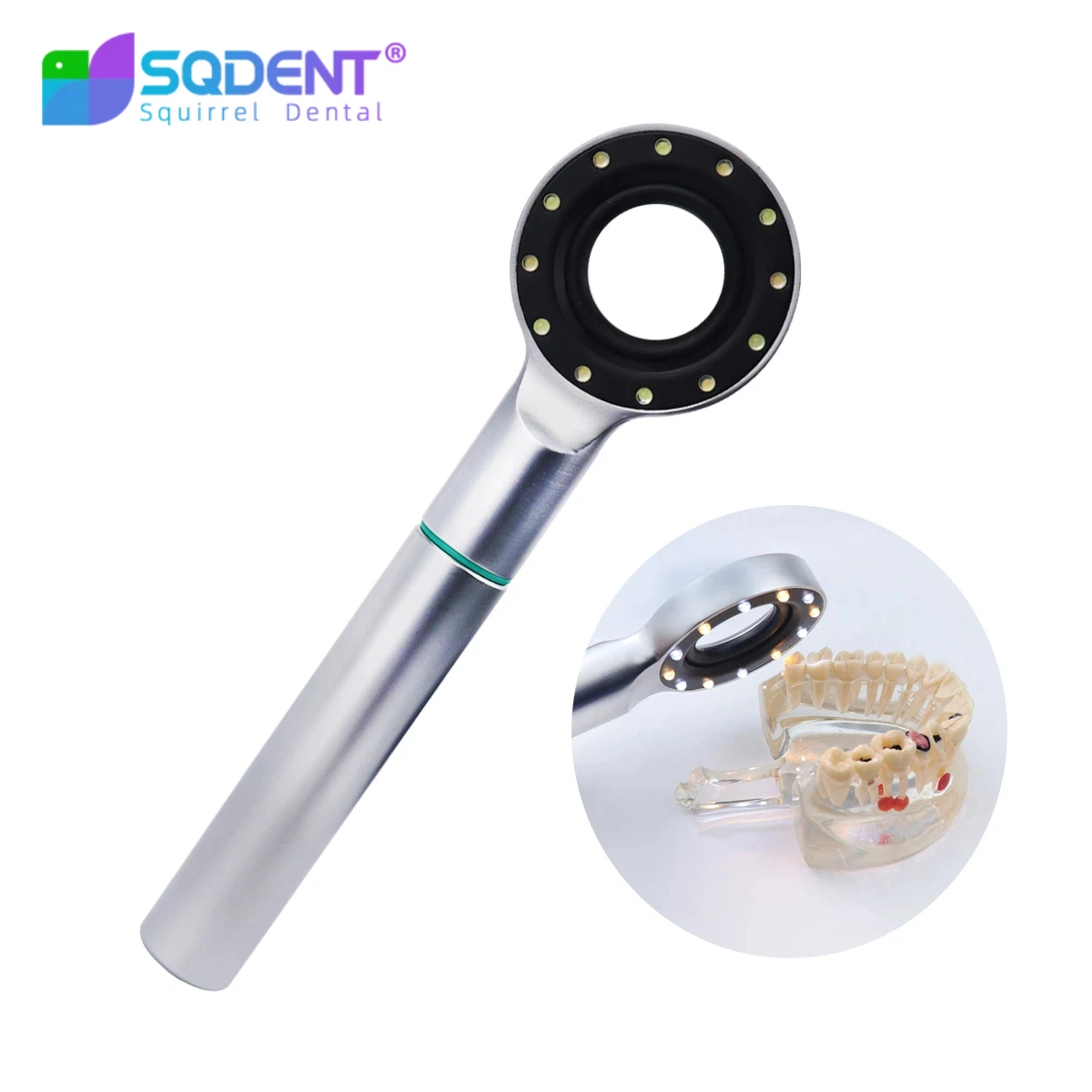 SQDENT 12LED Lights Dental Cosmetic Restoration Colorimetric LED Colorimetric Lamp Oral  Dental TRI Spectra LED Shade Matching