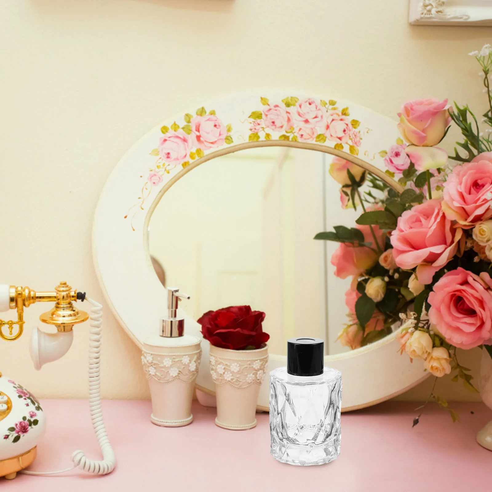 4 قطع من زجاجات الناشر الزجاجية بتصميم بسيط، حاويات عطرية للمنزل وغرفة النوم وغرفة المعيشة، حاوية عطور الزيت العطري #6