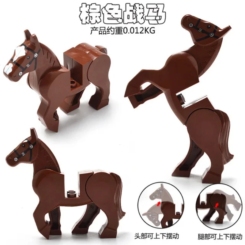 1pcs 10509 MOC Animals Series Building Blocks Brown Black White War Horse Ducational Creative Toys For Childrens kids DIY gift