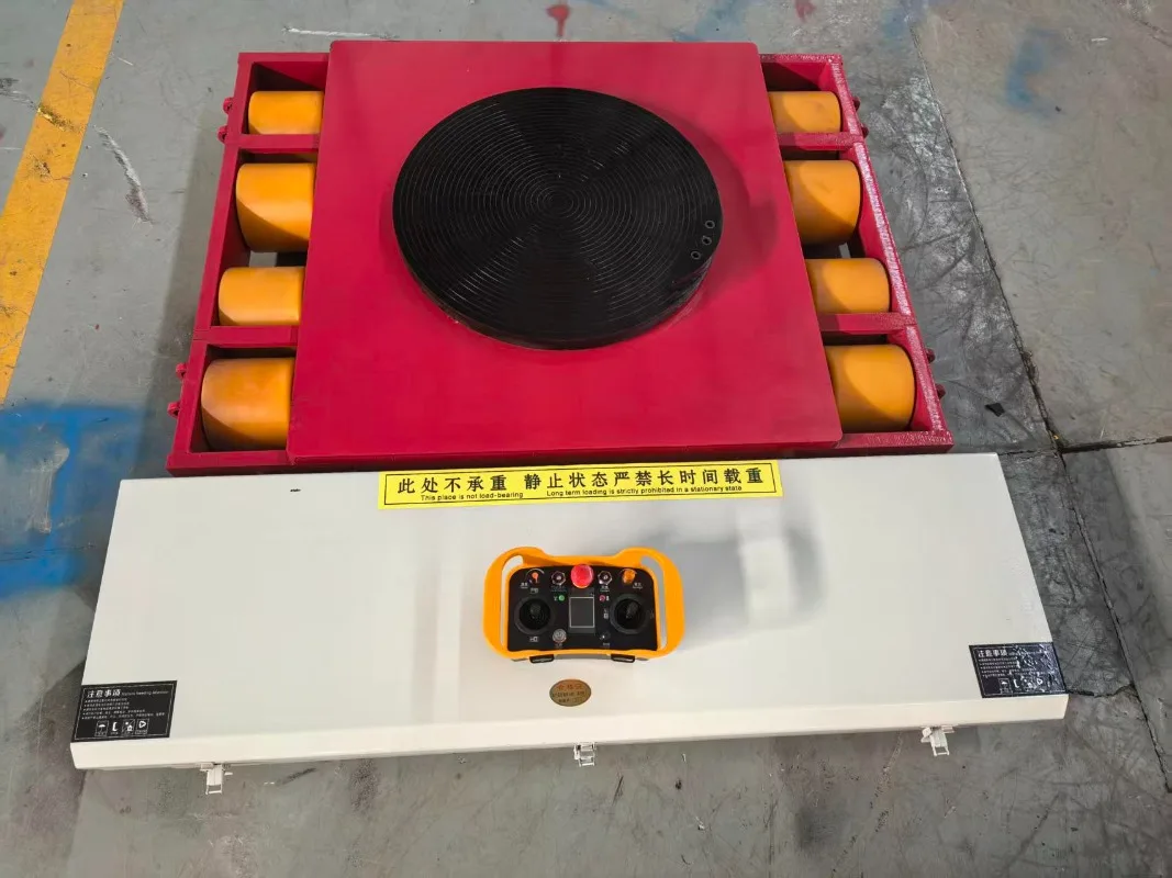 Electric Tank Mover Remote Control 30Ton Capacity Rubber Wheels 1500W Motor Lifting Transporter 360 Rotation Dolly
