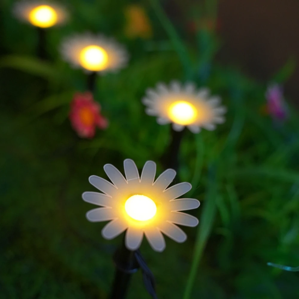 Romantic String Lights Waterproof Solar LED Daisy Lights for Girl Bedroom Balcony Dorm Indoor Party and Festival Decoration