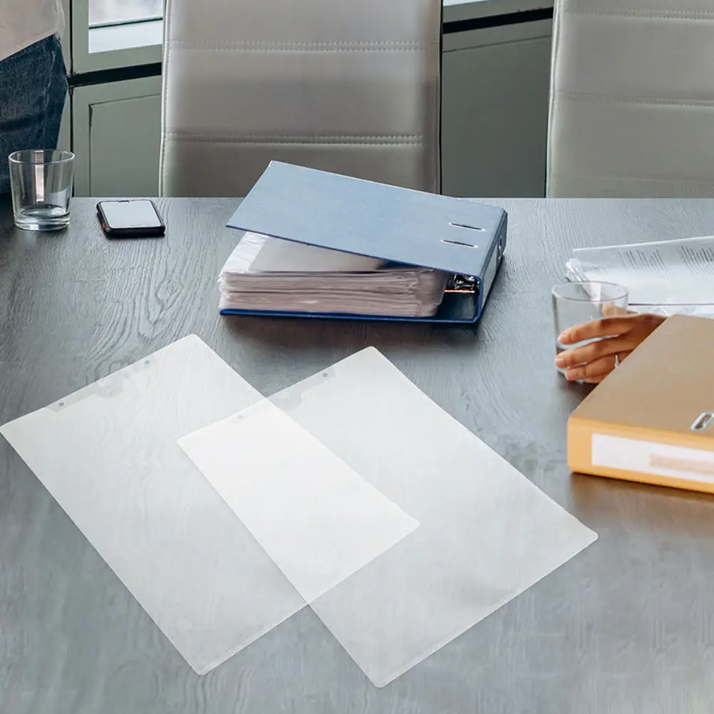 24Pcs Clear PP Plastic File Folder Sleeve Hanging Document Organizer for Office Study Paper Storage Portable Transparent File