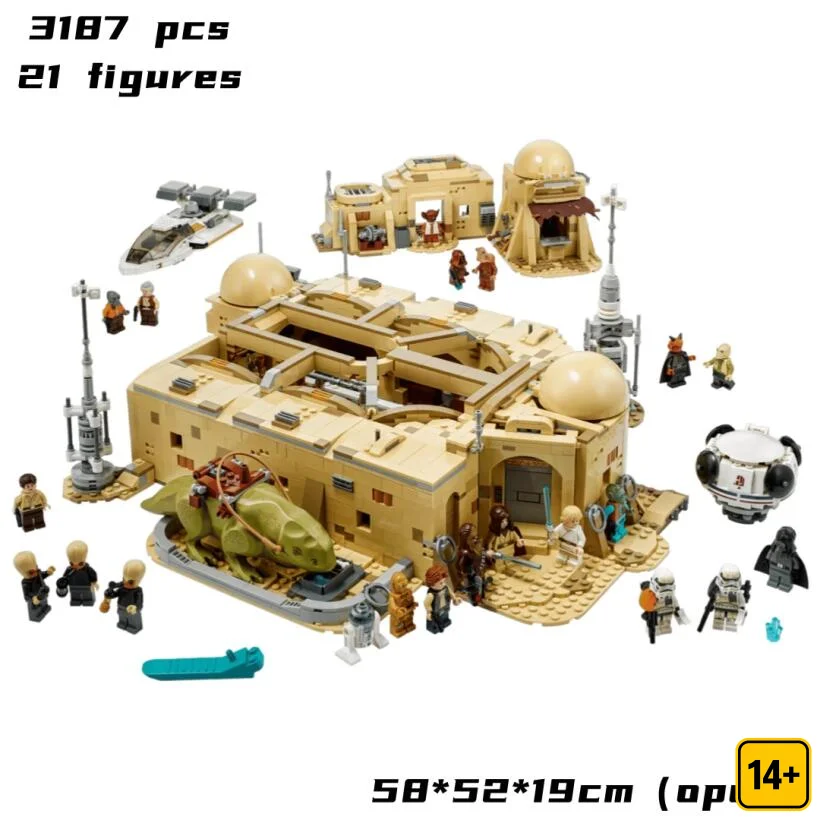 NEW Cheapest The City Mos Eisley Cantina Bricks Building Blocks 3187pcs Space War Spaceport Model Birthday Gifts for  Adult Toys