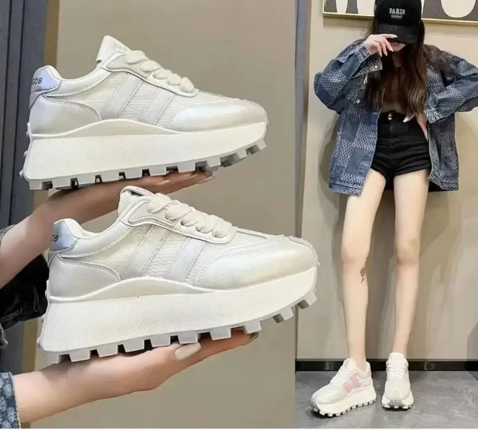 2024  New Women's Sports Shoes Casual Lightweight Thick Soled Dad Shoes Thick Soled Shoes Platform Sneakers Women