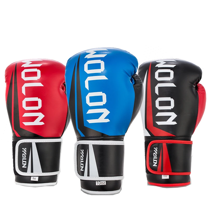 Wolon 10OZ Adult Boxing Gloves MMA Muay Thai Mitts Full Fingers Sanda Martial Arts Fight Bag Punch Training Equipment DEO