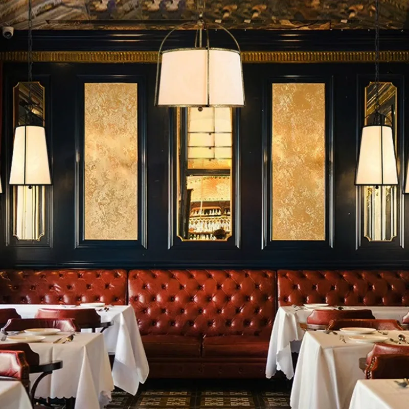 Creative Personality Fabric Pendant Lights with Spotlight Japanese Wabi Sabi Style Restaurant Kitchen Table Retro Hanging Lamps