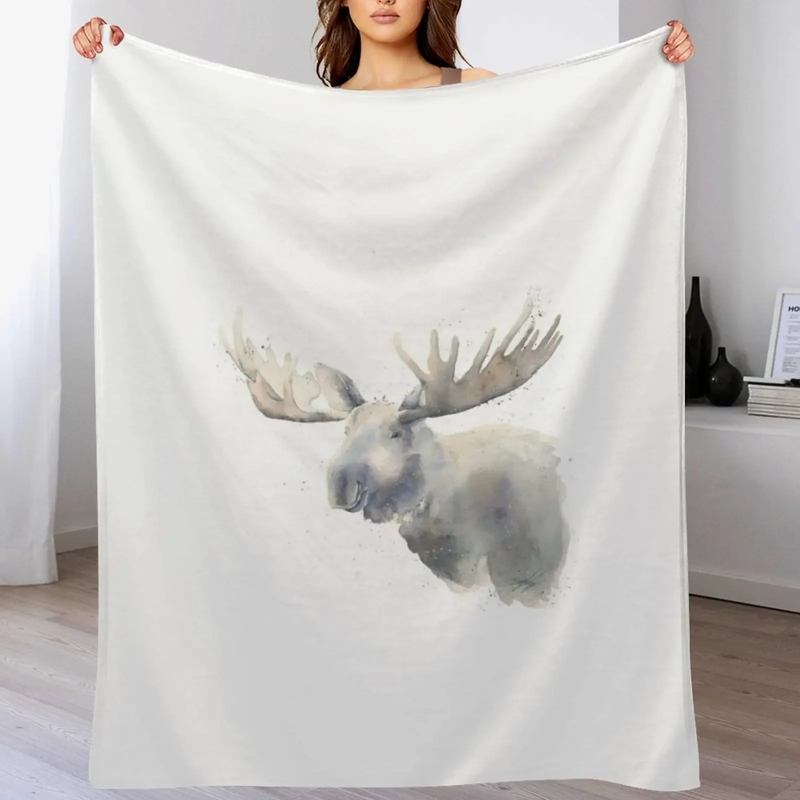 

A Moose on the Loose Throw Blanket Travel Bed covers Sleeping Bag Plush Blankets