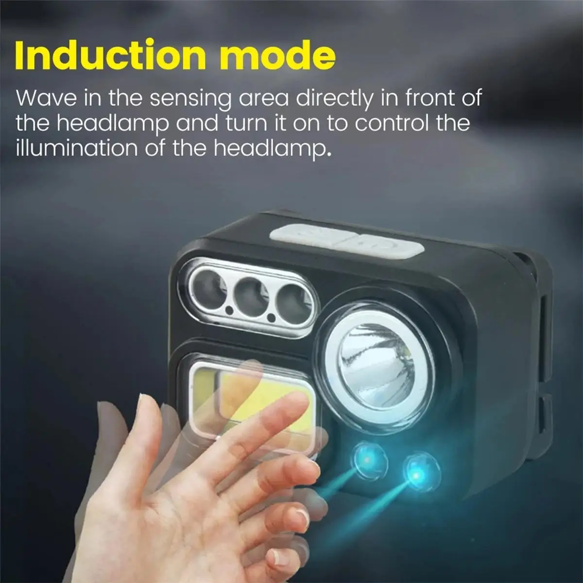 

Nice Red/green/white/uv 8 Modes Led Headlamp For Headlights Flashlight Night Motion Sensor Light Rechargeable Headlight Cob Usb