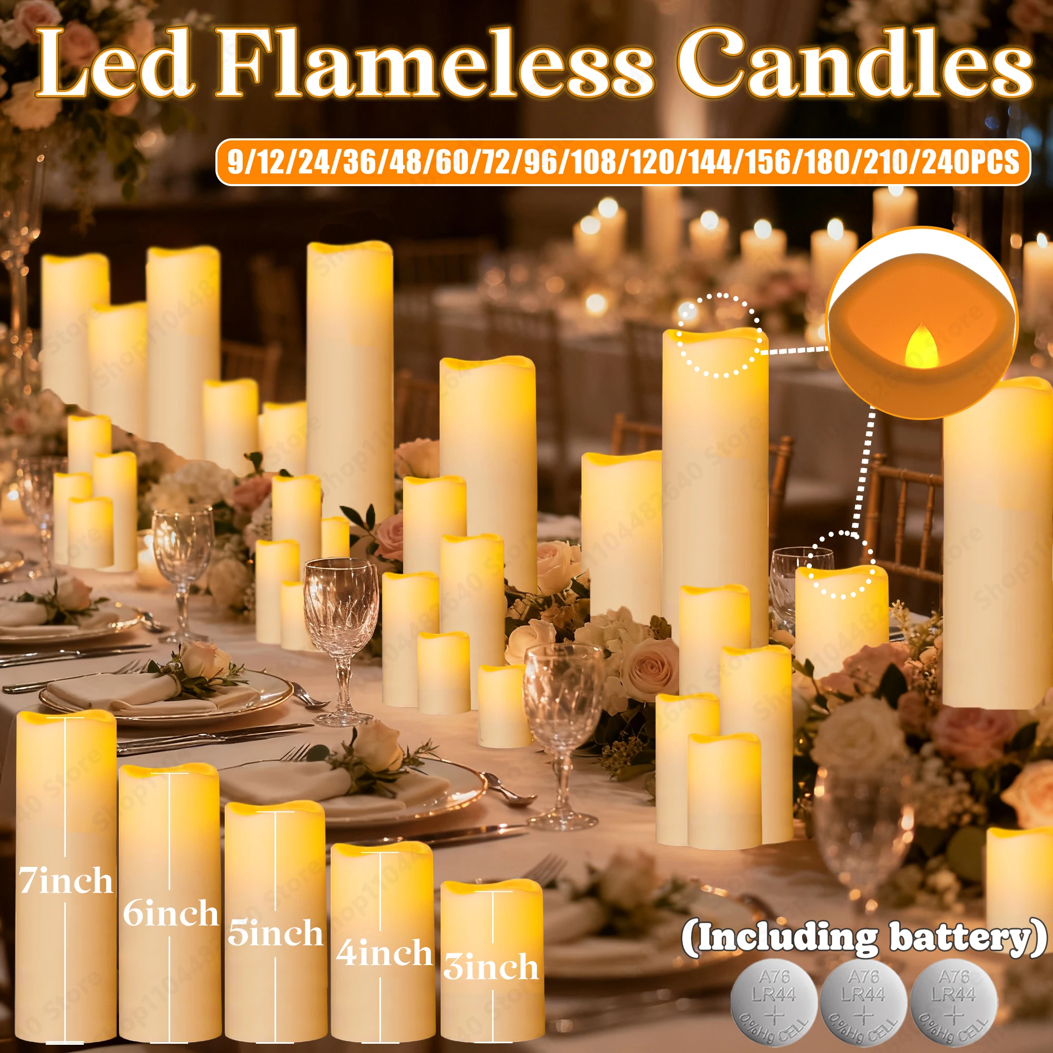 9-240 pièces bougie sans flamme mariage LED bougie artificielle scintillante bougie à piles Concert dîner décor à la maison