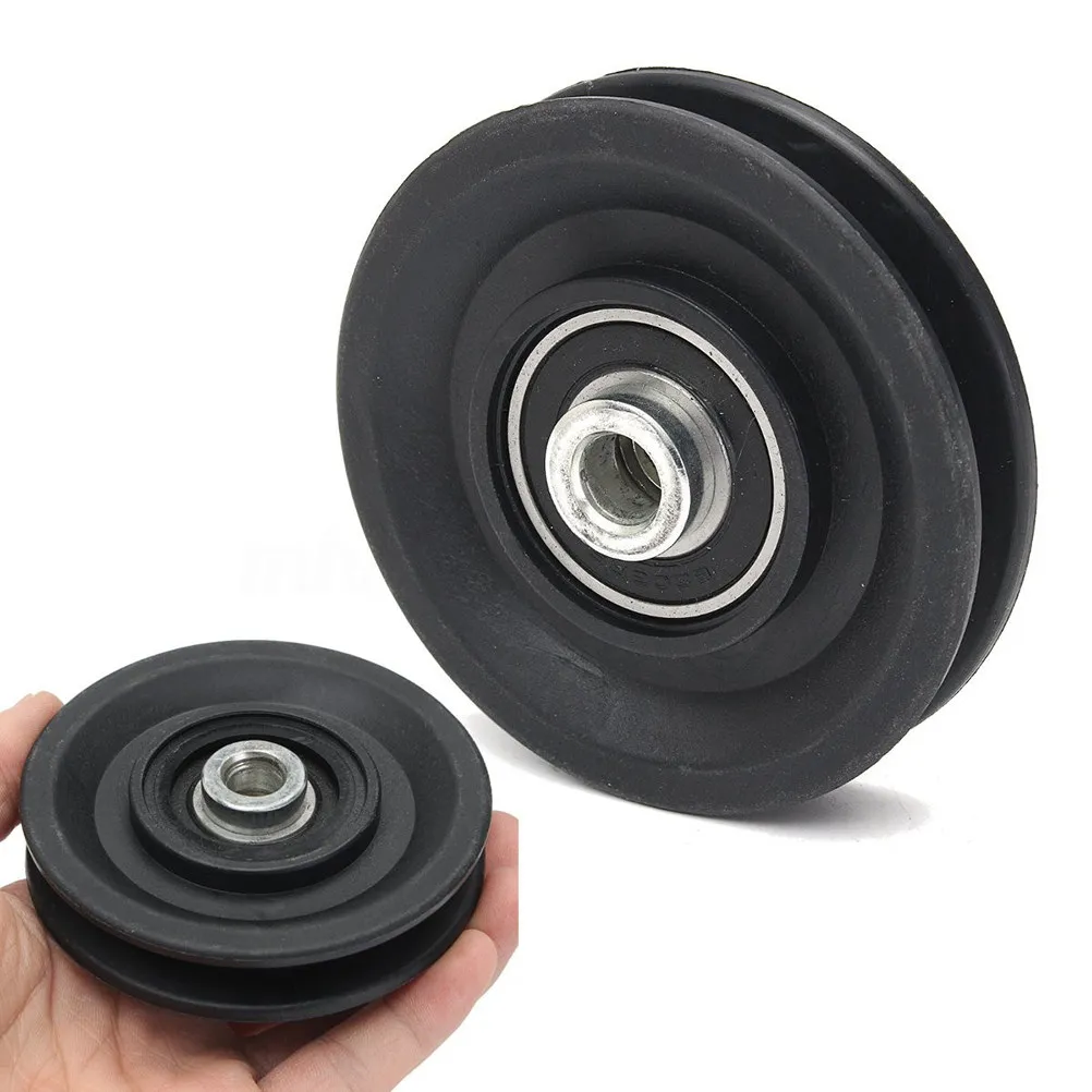 1Pcs 90Mm Power Pulley Wheel Iron Powder Construction Heavy Duty Gym Pulley Equipment Accessory Smooth Range of Motion Home
