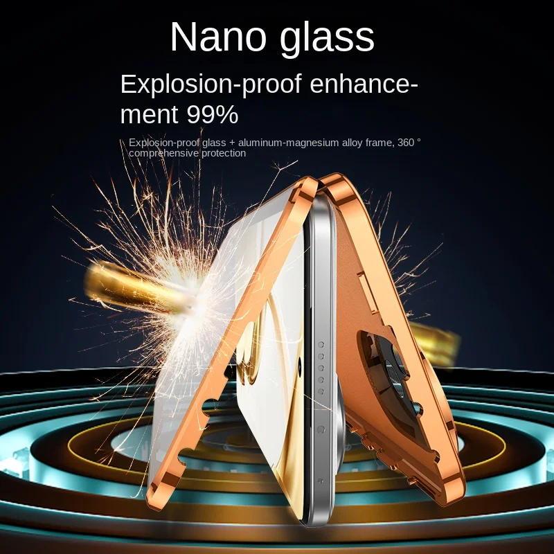 Honor 200 ELI NX9 Case 360 Full Protection Front Clear Tempered Glass Case Back PU Leather Cover for Honor 200 Honor200 ELI-NX9